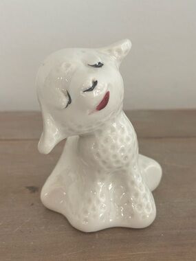 Vintage Van Tellingen Ceramic White Lamb Salt Shaker